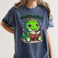 Book Lover Reading Dinosaur Readosaurus Library Women's Comfort Colors T-Shirt Moss Book Lover Reading Dinosaur Readosaurus Library Women's Comfort Colors T-Shirt Moss