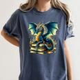 Book Lover Reading Fantasy Dragon Women's Comfort Colors T-Shirt Moss