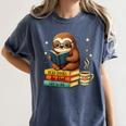 Book Lover Sloth Reading Bookish Library Read Books Be Kind Women's Comfort Colors T-Shirt Moss Book Lover Sloth Reading Bookish Library Read Books Be Kind Women's Comfort Colors T-Shirt Moss