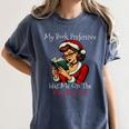 My Book Preference Has Me On The Naughty List Christmas Xmas Women's Comfort Colors T-Shirt Moss