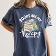 Book Are My Therapy Aesthetic Bookish Reading Women's Comfort Colors T-Shirt Moss Book Are My Therapy Aesthetic Bookish Reading Women's Comfort Colors T-Shirt Moss