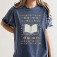 Book Reading Ugly Christmas Women's Comfort Colors T-Shirt Moss