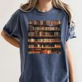 Book Book Shelves Library Women's Comfort Colors T-Shirt Moss