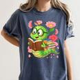 Book Worm Costume World Book Day Cute Kawaii Worm Reading Women's Comfort Colors T-Shirt Moss