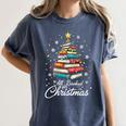 All Booked For Christmas Book Christmas Book Lover Librarian Women's Comfort Colors T-Shirt Moss