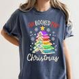 All Booked For Christmas Book Lovers Xmas Tree Women Women's Comfort Colors T-Shirt Moss