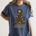 All Booked For Christmas Book Tree Book Lover Teacher Women's Comfort Colors T-Shirt Moss