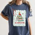 All Booked For Christmas Book Xmas Tree Coquette Bow Lights Women's Comfort Colors T-Shirt Moss All Booked For Christmas Book Xmas Tree Coquette Bow Lights Women's Comfort Colors T-Shirt Moss