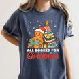 All Booked For Christmas Gingerbread Christmas Tree Book Kid Women's Comfort Colors T-Shirt Moss