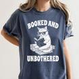 Booked And Unbothered Cat Reading Book Lovers Women's Comfort Colors T-Shirt Moss Booked And Unbothered Cat Reading Book Lovers Women's Comfort Colors T-Shirt Moss