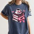 All Booked For Valentine's Teacher Coquette Bow Coffee Book Women's Comfort Colors T-Shirt Moss All Booked For Valentine's Teacher Coquette Bow Coffee Book Women's Comfort Colors T-Shirt Moss