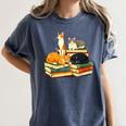 Bookish Cat Lover Cute Reading Squad Books & Kittens Love Women's Comfort Colors T-Shirt Moss