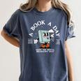 Bookish Mental Health Book A Day Retro Read More Book Women's Comfort Colors T-Shirt Moss