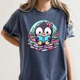 Bookish Penguin Heart A Readers Love Penguins Women's Comfort Colors T-Shirt Moss