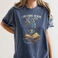 Bookish Quote I Am a Book Dragon Not a Worm Reading Book Women's Comfort Colors T-Shirt Moss