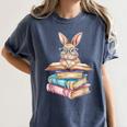 Books Bookworm Reader Book Cute Reading Bunny With Glasses Women's Comfort Colors T-Shirt Moss Books Bookworm Reader Book Cute Reading Bunny With Glasses Women's Comfort Colors T-Shirt Moss
