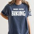 Books Coffee Biking Women's Comfort Colors T-Shirt Moss