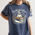 Books Coffee And Quiet Places Literature Women's Comfort Colors T-Shirt Moss
