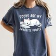 Books Are My Favorite People Cat With Coffee Mug Book Lovers Women's Comfort Colors T-Shirt Moss Books Are My Favorite People Cat With Coffee Mug Book Lovers Women's Comfort Colors T-Shirt Moss