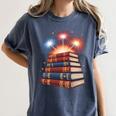 Books Fireworks 4th Of July Bookworm Patriotic Reader Women's Comfort Colors T-Shirt Moss