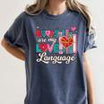 Books Are My Love Language Women's Comfort Colors T-Shirt Moss