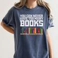 Never Too Many Books Read Book Reading Librarian Men Women Women's Comfort Colors T-Shirt Moss