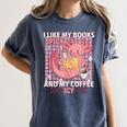 I Like My Books Spicy And My Coffee Icy Librarian Women's Comfort Colors T-Shirt Moss I Like My Books Spicy And My Coffee Icy Librarian Women's Comfort Colors T-Shirt Moss