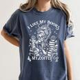 I Like My Books Spicy And My Coffee ICY Skeleton Meme Women's Comfort Colors T-Shirt Moss