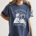 I Like My Books Spicy And My Coffee ICY Women's Comfort Colors T-Shirt Moss I Like My Books Spicy And My Coffee ICY Women's Comfort Colors T-Shirt Moss