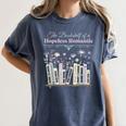 The Bookshelf Of a Hopeless Romantic Rom-Com Reading Bookish Women's Comfort Colors T-Shirt Moss