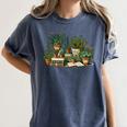 Botanical Garden Plants With Books Women's Comfort Colors T-Shirt Moss Botanical Garden Plants With Books Women's Comfort Colors T-Shirt Moss