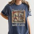 Buhurt Hourly Book Epic Knight Fight In Armor Buhurt Women's Comfort Colors T-Shirt Moss