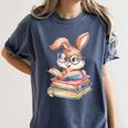 Bunny Rabbit Reading Books Rabbit Books Bunny Reader Women's Comfort Colors T-Shirt Moss Bunny Rabbit Reading Books Rabbit Books Bunny Reader Women's Comfort Colors T-Shirt Moss
