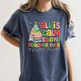 All Is Calm Said No Teacher Ever Book Christmas Tree Women's Comfort Colors T-Shirt Moss All Is Calm Said No Teacher Ever Book Christmas Tree Women's Comfort Colors T-Shirt Moss