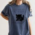 Cat Book For Women Life Is Better With Cats And Books Women's Comfort Colors T-Shirt Moss