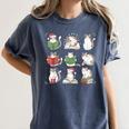 Cat Reading Book Funny Christmas Cat Book Lover Librarian Men Women Kids Women's Comfort Colors T-Shirt Moss