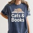 Cats And Books Women's Comfort Colors T-Shirt Moss Cats And Books Women's Comfort Colors T-Shirt Moss
