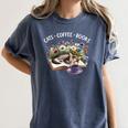 Cats Coffee Books Women's Comfort Colors T-Shirt Moss Cats Coffee Books Women's Comfort Colors T-Shirt Moss