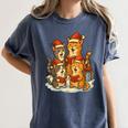 Cats Reading Books Christmas Tree Women's Comfort Colors T-Shirt Moss Cats Reading Books Christmas Tree Women's Comfort Colors T-Shirt Moss