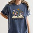 Chapter 60 60th Birthday Floral Open Book With Flowers Women's Comfort Colors T-Shirt Moss