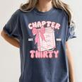 Chapter Thirty Est 1995 Cute 30th Birthday Book Bow Coquette Women's Comfort Colors T-Shirt Moss Chapter Thirty Est 1995 Cute 30th Birthday Book Bow Coquette Women's Comfort Colors T-Shirt Moss