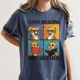 Cheetah Love Reading And Cheetahs Kids Bookworm Women's Comfort Colors T-Shirt Moss Cheetah Love Reading And Cheetahs Kids Bookworm Women's Comfort Colors T-Shirt Moss