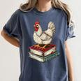 Chicken Books Back To School First Day Of School Boys Girls Women's Comfort Colors T-Shirt Moss