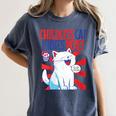 Childless Cat Ladies Vote Kamala Harris Cute Comic Book Cat Women's Comfort Colors T-Shirt Moss