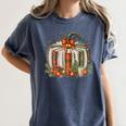 Christmas Book Pumpkin Reading Holiday Lovers Teacher Women's Comfort Colors T-Shirt Moss