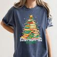 Christmas Books Make You Bright Librarian Teacher Book Lover Women's Comfort Colors T-Shirt Moss Christmas Books Make You Bright Librarian Teacher Book Lover Women's Comfort Colors T-Shirt Moss