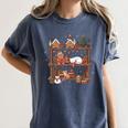 Christmas Cats Bookshelf Gingerbread Women's Comfort Colors T-Shirt Moss Christmas Cats Bookshelf Gingerbread Women's Comfort Colors T-Shirt Moss
