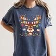Christmas Librarian Reindeer Matching Family Book Lover Xmas Women's Comfort Colors T-Shirt Moss Christmas Librarian Reindeer Matching Family Book Lover Xmas Women's Comfort Colors T-Shirt Moss
