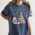 Christmas A Penguin Reading Book Snowflake Cocoa Hot Teacher Women's Comfort Colors T-Shirt Moss Christmas A Penguin Reading Book Snowflake Cocoa Hot Teacher Women's Comfort Colors T-Shirt Moss