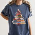 Christmas Tree Book Bookworm Women's Comfort Colors T-Shirt Moss Christmas Tree Book Bookworm Women's Comfort Colors T-Shirt Moss